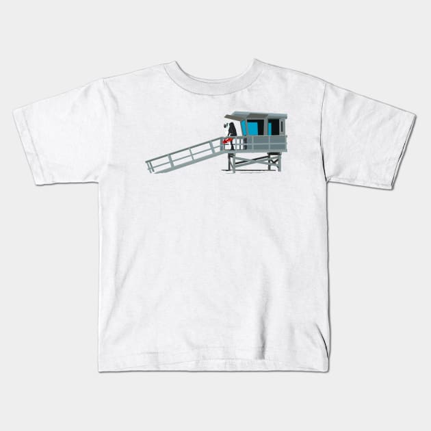 Space Lifeguard On Duty Kids T-Shirt by Killer Rabbit Designs